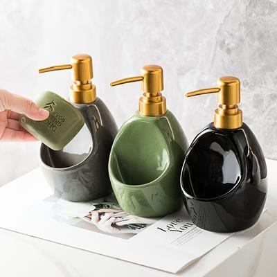 Moderner Keramik-Handseifenspender mit Pumpe, Dual in 1 Seifenhalter, Spender, Elegantes Badezimmer-Arbeitsplatten-Organisationssystem für Zuhause, Hotel, Spa