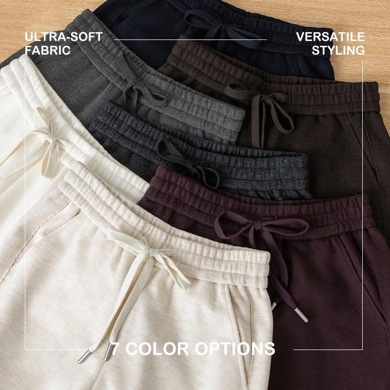 2025 Puyuan Autumn/Winter Merino Wool Blend Slimming Straight Leg Pants with Lace for Women