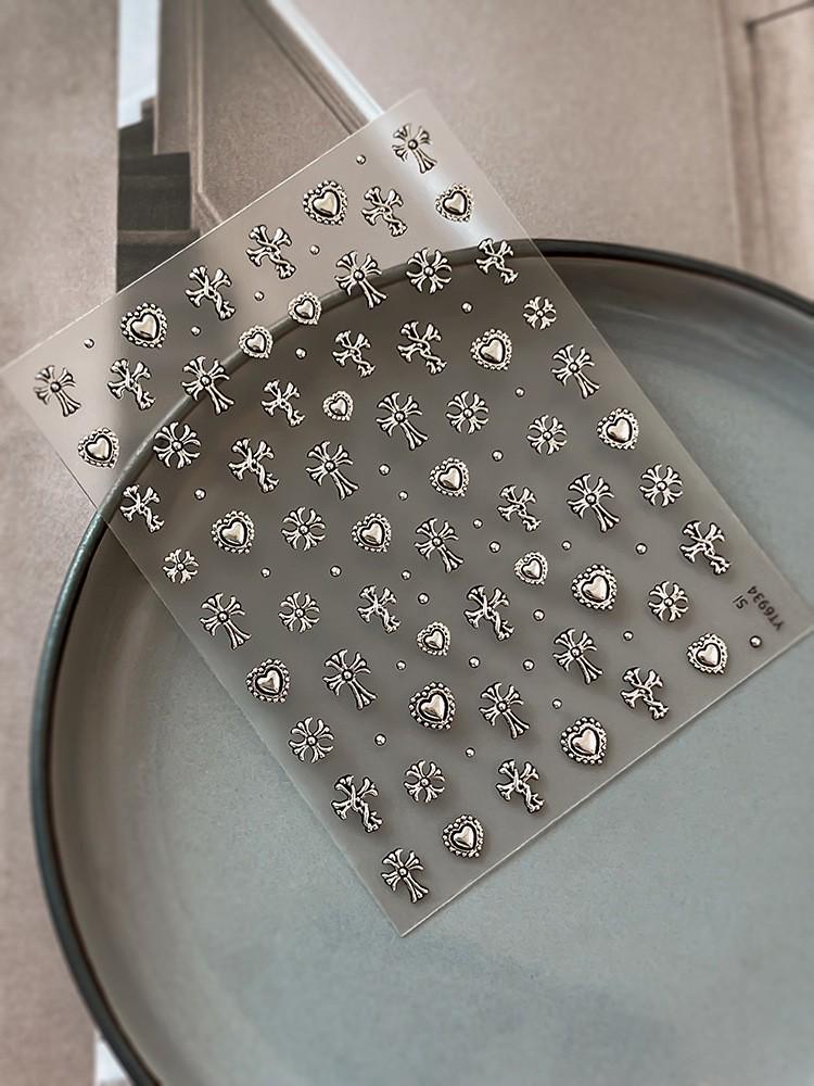 Retro Exquisite Ant Figure Nail Stickers - Cross & Hot Stamping Style (YT6931)