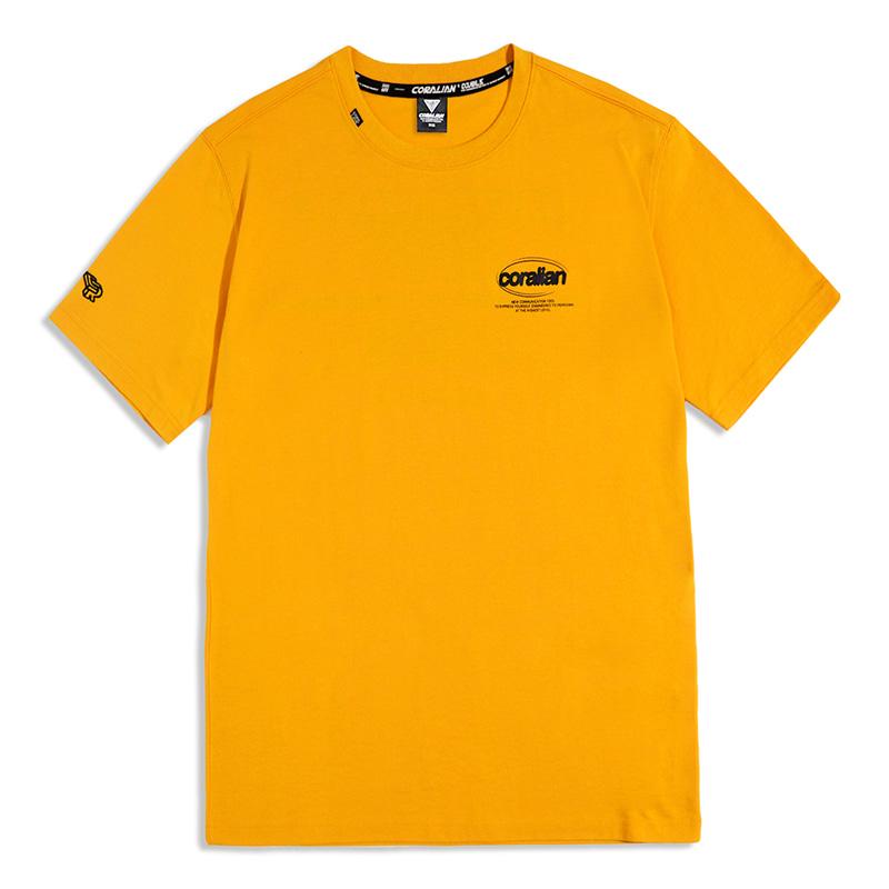 CORALIAN Runoff Coin Short Sleeve Cotton T-Shirt Orange
