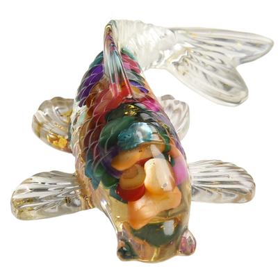 Creative Artificial Koi Fish Ornament for Desk Car Home Decoration Made with Natural For Crystal Offering Lovely Shine and Style