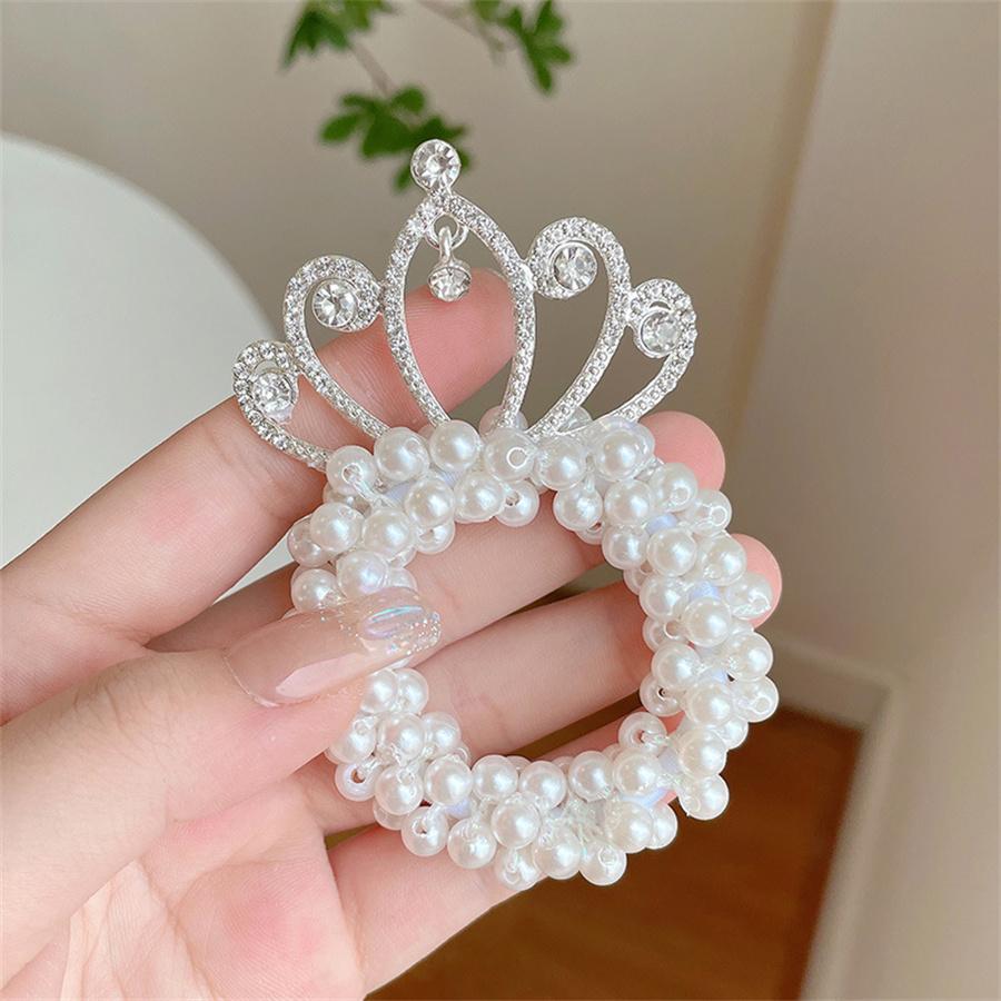 Kristall Kinder Stirnband Kopfschmuck Prinzessin Perle Haarnadel Krone Blumenmädchen Haargummi Haarreif Haaraccessoires