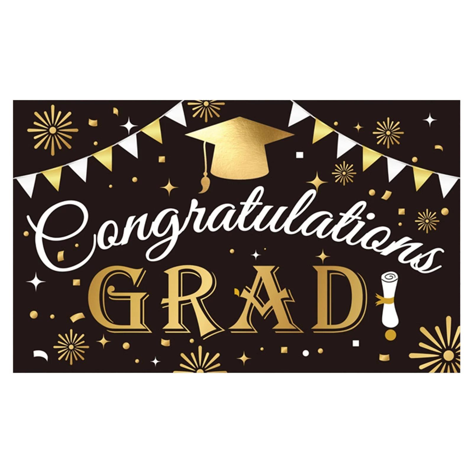 Graduate Banner Decoration Congratulations Banner Graduation Party Photo Background Decoration