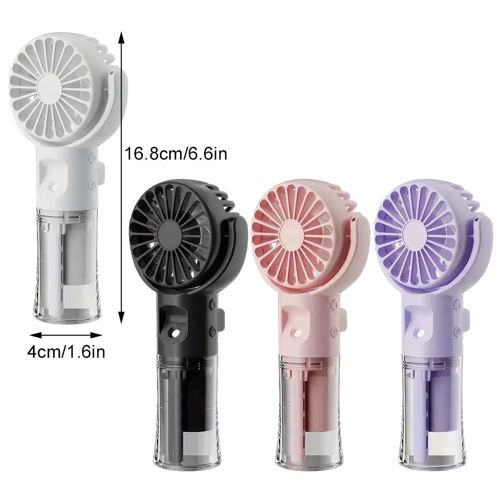 Portable Rechargeable Humidifier Fan 4-gear Wind Speed Regulation Beauty Moisturizing Mini Handheld