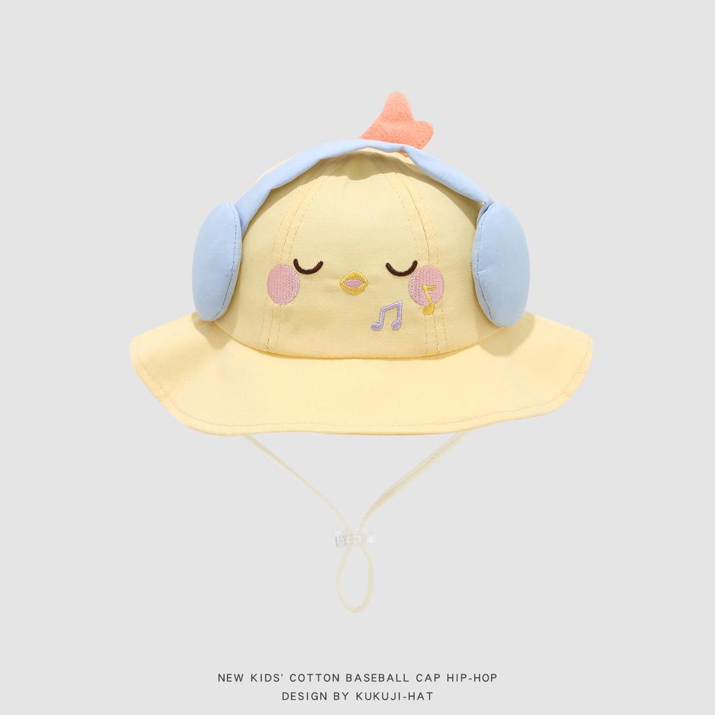 2026 Spring Unisex Baby Bucket Hat - 3D Cartoon Bear Design, Kids Fisherman Sun Hat