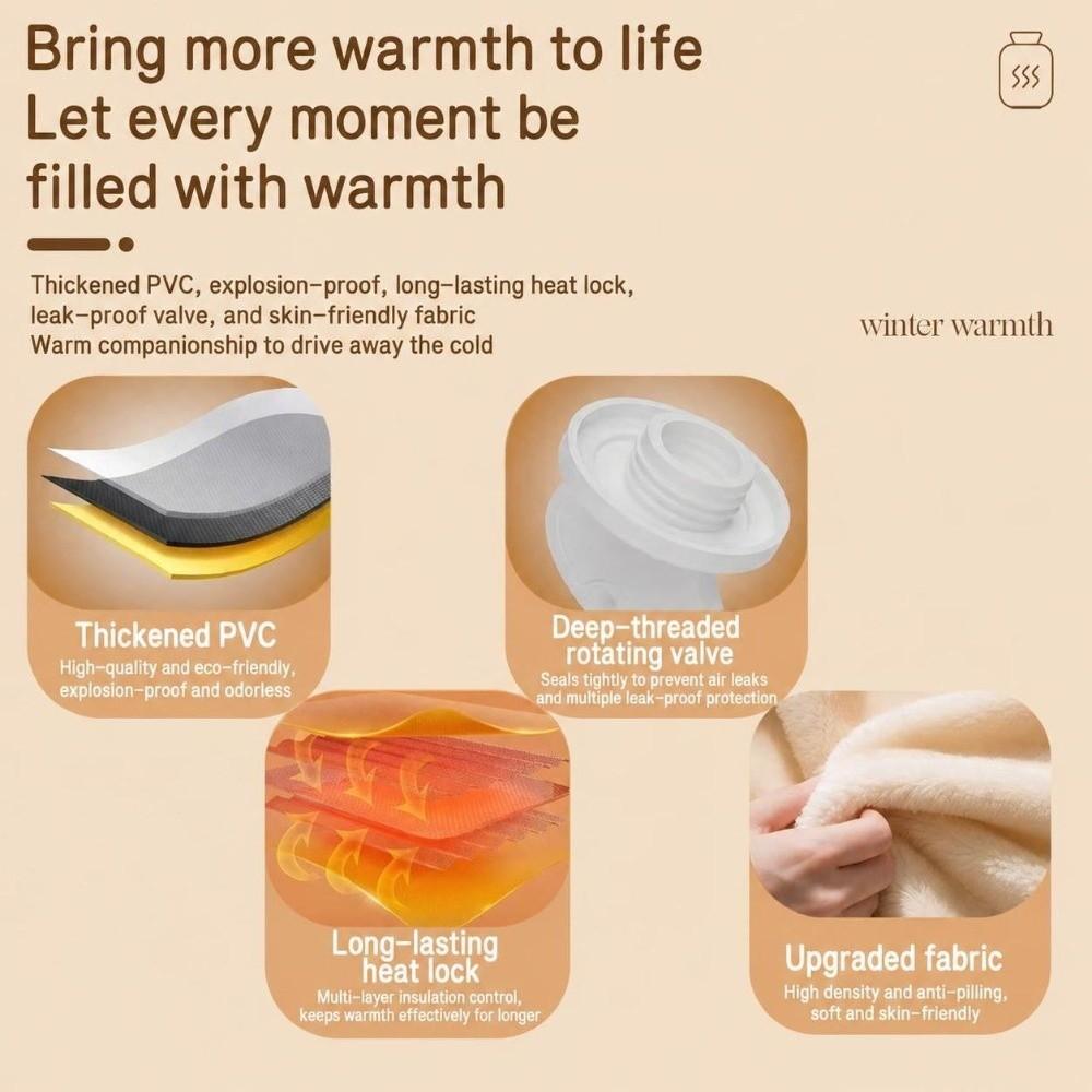 1000ml/2000ml Hot Water Bag Leak-proof Warm Water Bag Thickened Warm Compress Heater Winter