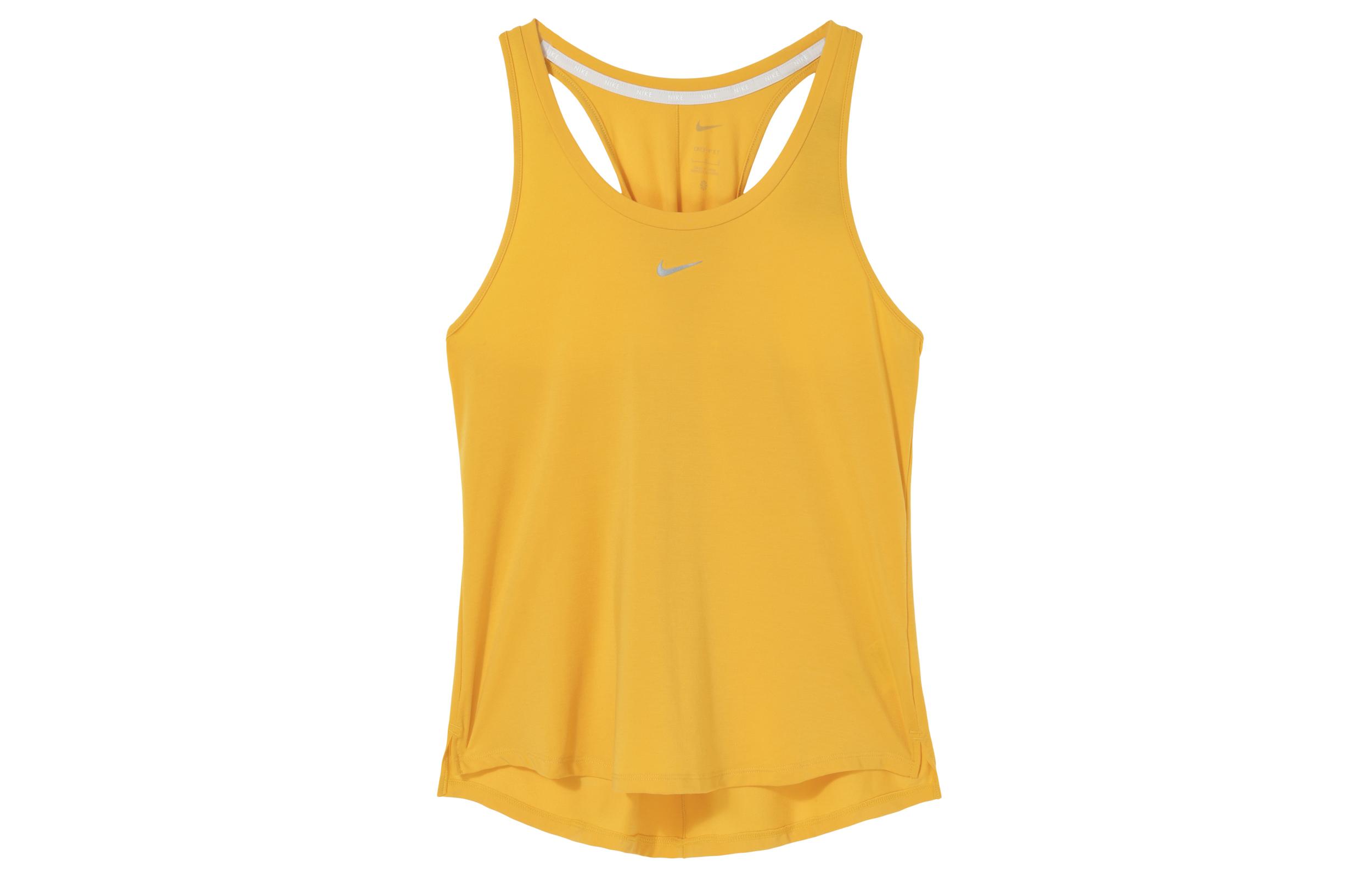 Nike Camisoles Women s Yellow Crew Neck Moderate Straight Fit DD4909-752 XL