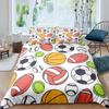 Soccer Duvet Cover Set King Queen Full Size Football Pattern Polyester Comforter Cover For Kids Teens Soccer Lover Bedding Set