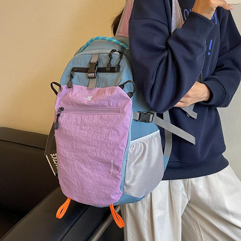 Schoolbag Niche Korean Contrasting Color Backpack Female 1011 New Leisure Student Travel Small Backpack Mountaineering Schoolbag High Sense
