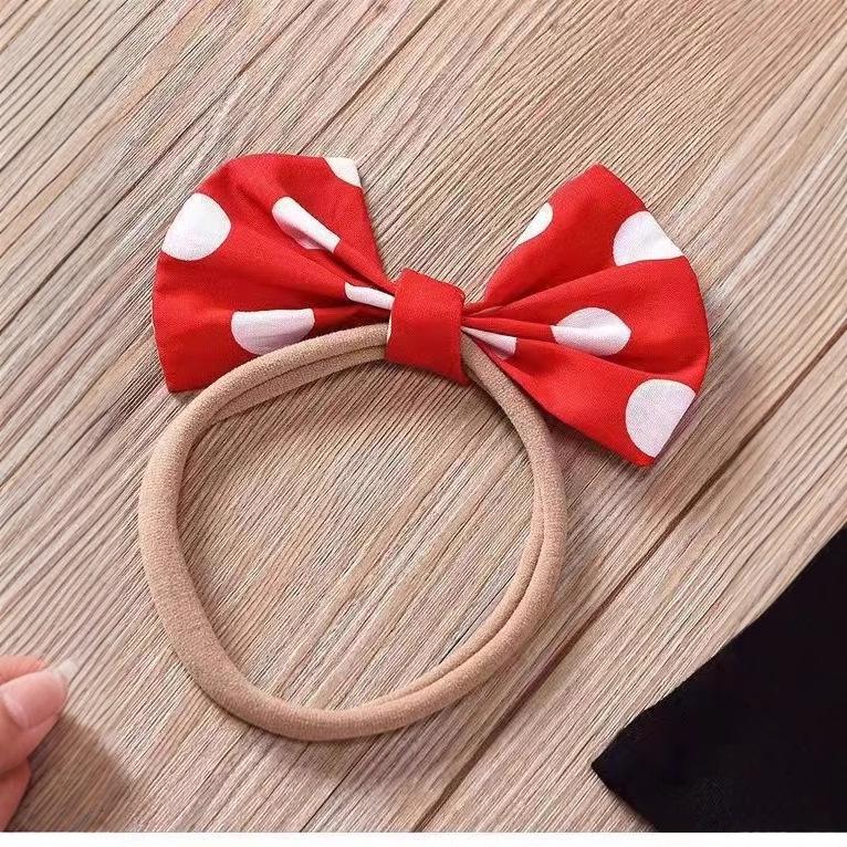 European & American Style Short-Sleeve Top, Polka Dot Overall Skirt, Headband Princess Set for Kids