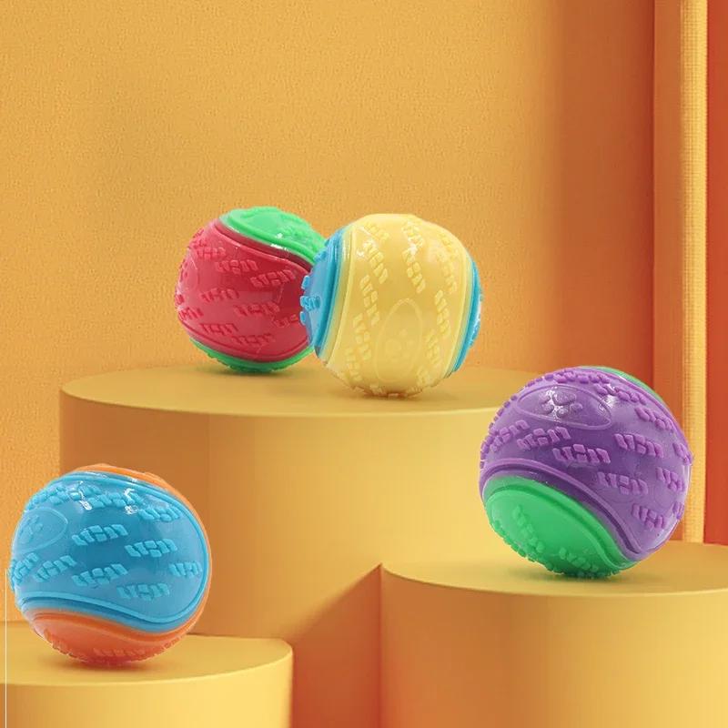 Dogs Interactive Toys Soft TPR Toys for Dog Pet Teeth Cleaning Bite Resistance Squeaky Dog Ball Toy Dog Accessories Pet Supplies