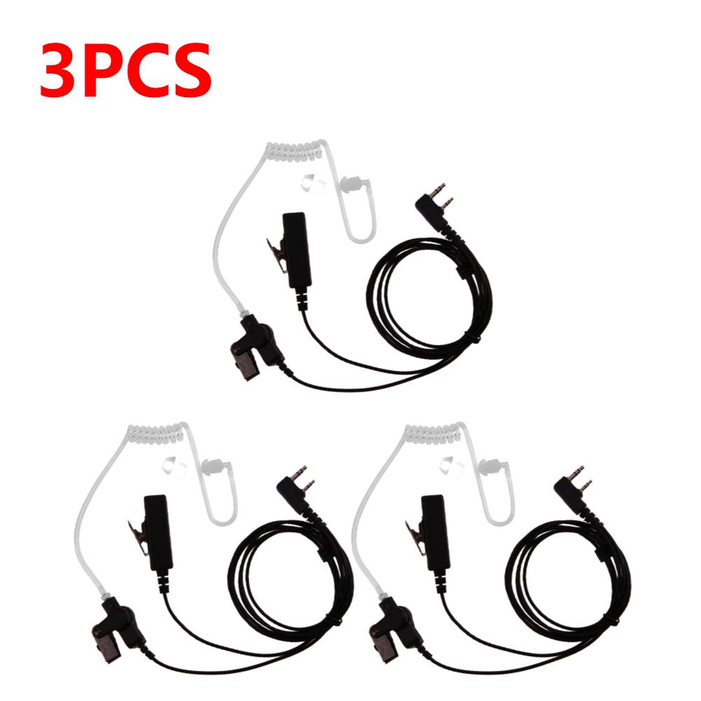 1-10pcs Walkie Talkie Earpiece Headset 2 Pin Acoustic Tube Practical Headphone PTT MIC Accessories for Baofeng Kenwood UV-5R