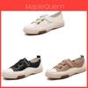 Korean Style Womens Casual Shoes With Leather Patchwork And Velcro For Summer And Spring Wear