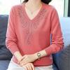 Autumn/winter Women's Knitwear Plus-size Sweaters Loose Pullover Knited Sweater V Neck Jumper