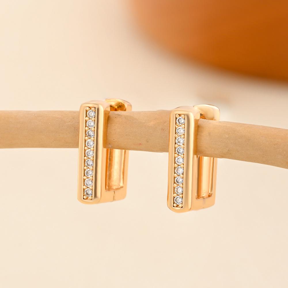 Gold Multi-Style Zircon Hoop Earrings for Women