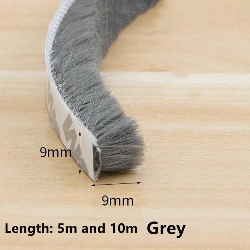 

10M Brush Strip Self Adhesive Door Window Weather Stripping Sliding Door Anti Bug Seal Tape Sound Insulation Dust Sealing Strip 5M