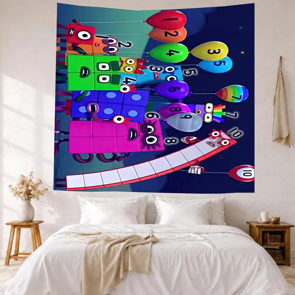 Numberblocks Wall Decor Tapestry Art For Pet Memorial Birthdaywedding Party Backdrop Family Gift