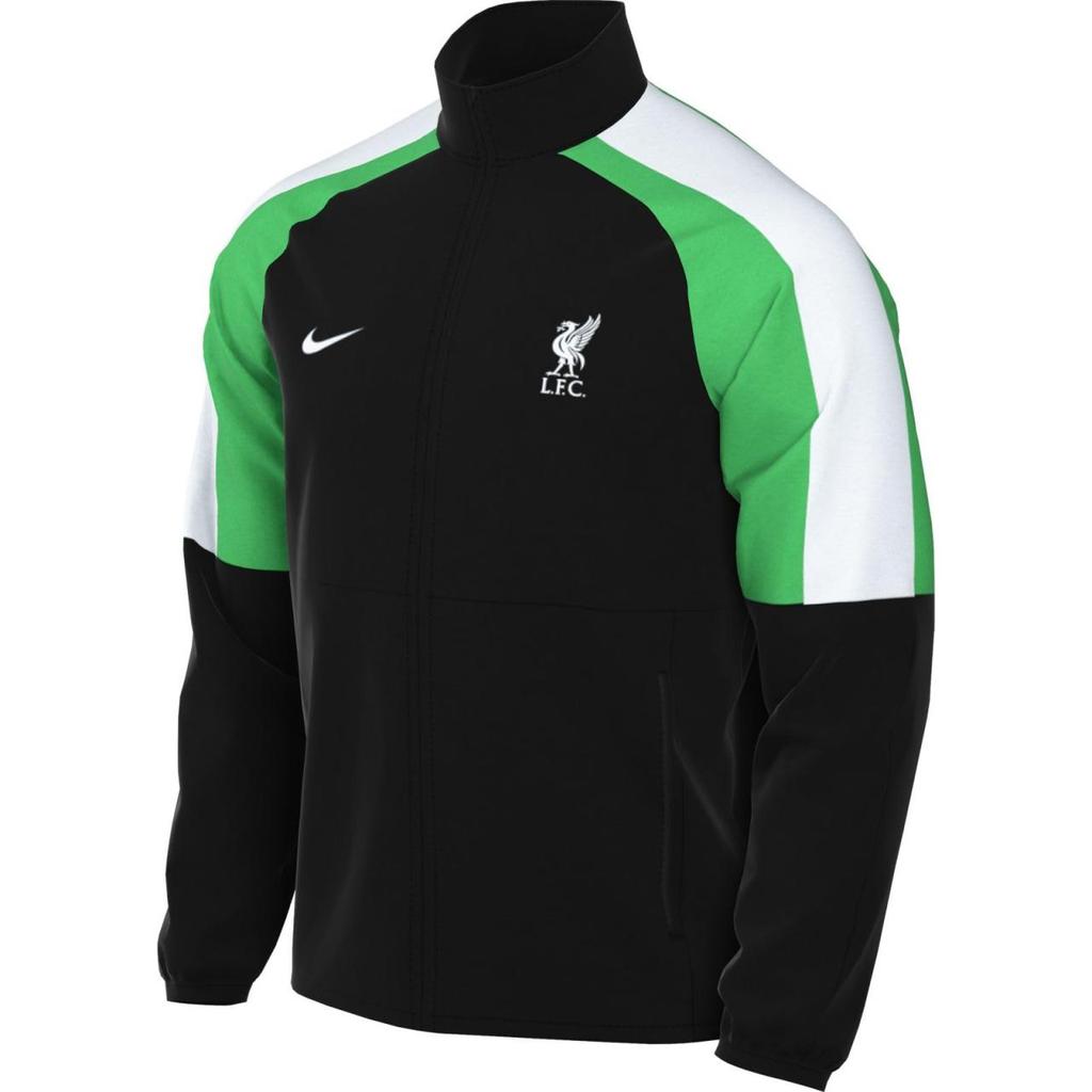 Nike Liverpool Fc Repel Academy Awf Color Block Logo Print Long Sleeve Retro Sports Jacket Men jackets Black DV4716-010