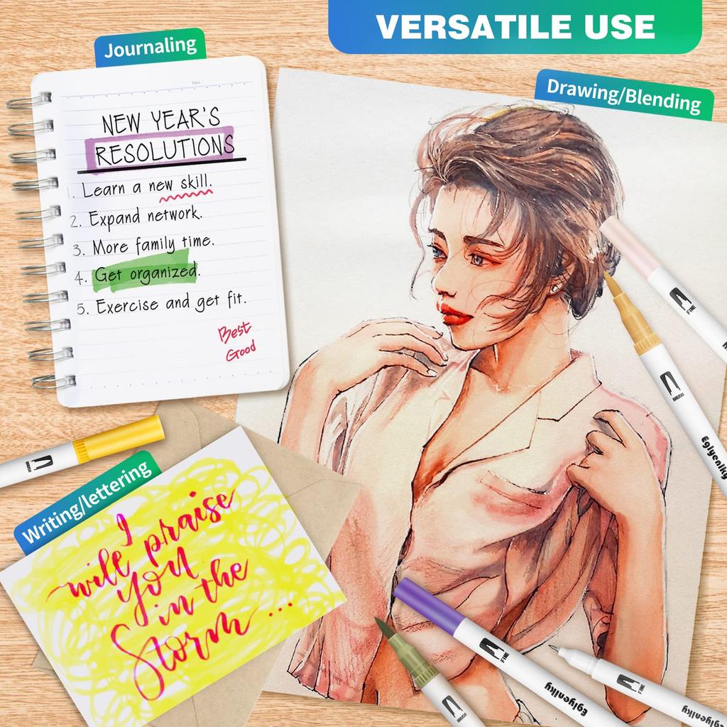 12-120 Farben Marker Set Doppelspitze Pinselstift Feine Spitze Malen Aquarell Kunst Marker Stifte für Manga Kunst Zeichenzubehör