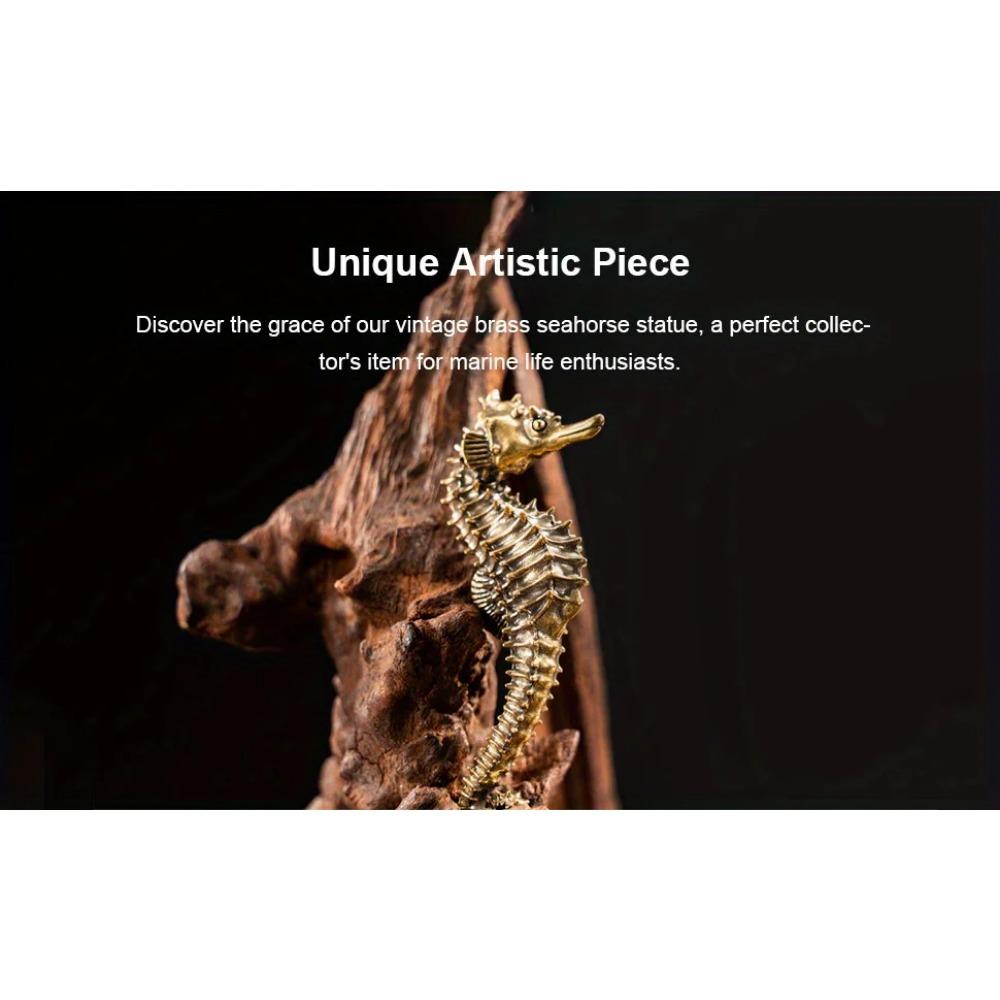 Brass Seahorse Sculpture Copper Seahorse Statue Mascot Exquisite Crafts Ornaments Office Decoration Business Gift