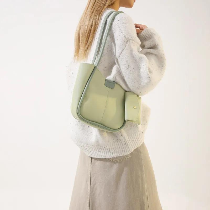 Soft Leather Shoulder Bag Large Capacity Shoulder Bag Simple Texture Winter Fashion New