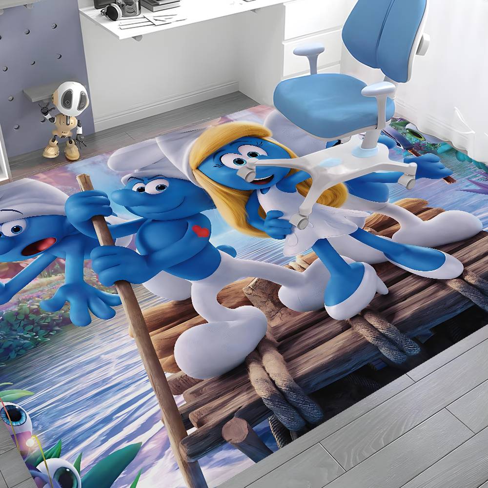 Cartoon S_ Schlümpfe Zimmerteppiche Retro Mehrere Auswahlmöglichkeiten Wohnzimmer Küchenteppich Rutschfest Willkommensteppich