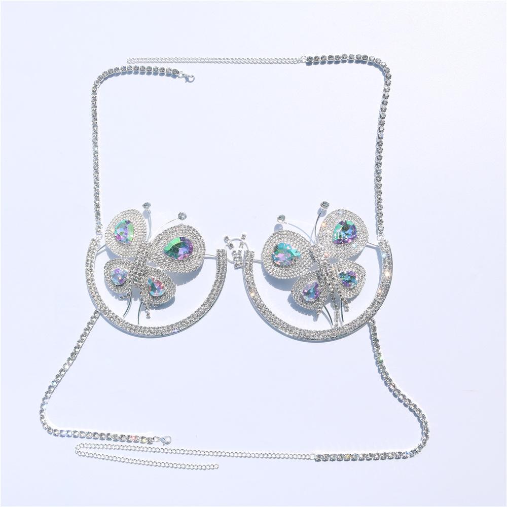 

Sexy Luxury Body Chain, Novel Butterfly Full Diamond Bra, European And American Accessories Body Chain