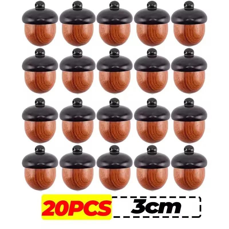 1/20x Mini Wood Acorn Pendant Box Portable Rescue Pill Case Tablets Organizer Multi-purpose Storage Container DIY Acorn Pendant