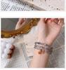 Natural Gray Moonstone Labradorite Aquamarine Triple Beaded Bracelet Necklace for Women - High Shine