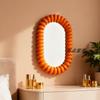 Nordic wall-mounted mirrors, irregular-shaped light luxury, popular home elliptical fireplace decorative mirrors, creative art