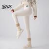 Cold Weather Resistant Leggings Winter High-Waisted Slim Cut Warm Lambswool Fabric Lining Bottom Pants Resistance Women Slimming Effect