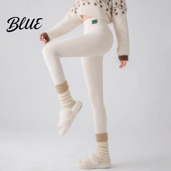 Cold Weather Resistant Leggings Winter High-Waisted Slim Cut Warm Lambswool Fabric Lining Bottom Pants Resistance Women Slimming Effect