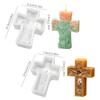 Food Grade Silicone Rose Crosses Candle Making Mould For Crafting Decorative Scented Candle