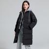 New Fake Two-piece Casual Cotton Clothes Women's Medium and Long Winter Solid Color Hooded Bread Clothes Cotton-padded Jacket