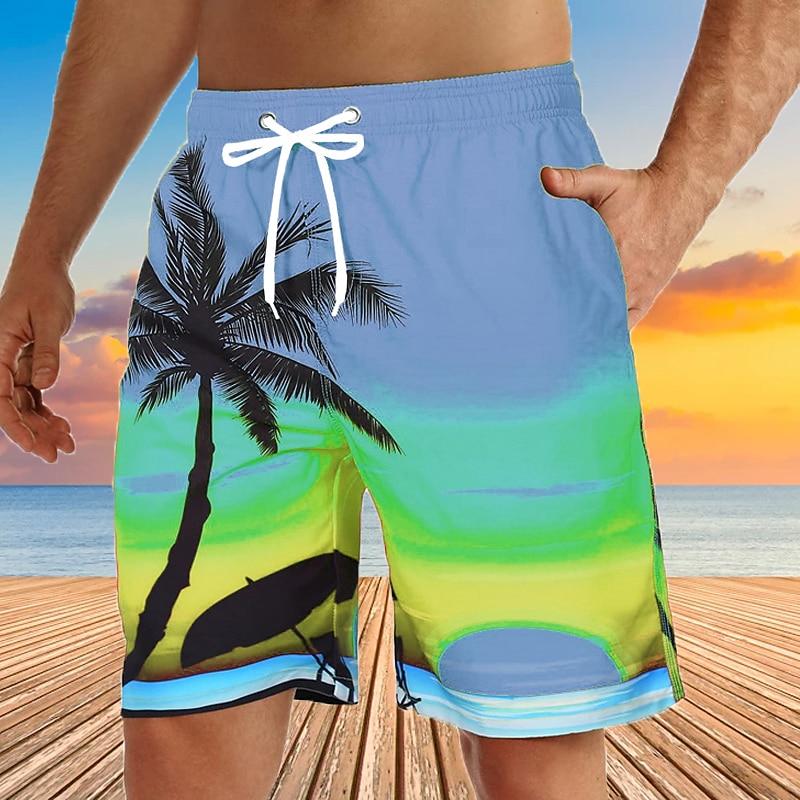 Men's Graphic Coconut Tree Swim Trunks Swim Shorts Board Shorts