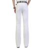 Men's Mid Waist Stretch Flared Pants Men's Slim Fit Casual White Jeans Size 28-40