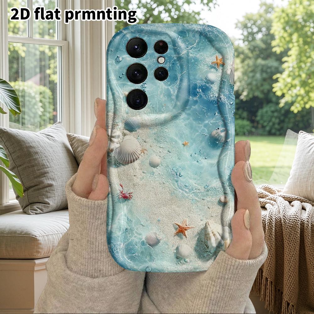 Phone Case: 2D Flat Samsung Galaxy A34 A35 M05 M06 S20 S22 S21 FE Plus 5G Protective Case, Couple Style, Clear Light Sea, Christmas and Halloween Gift