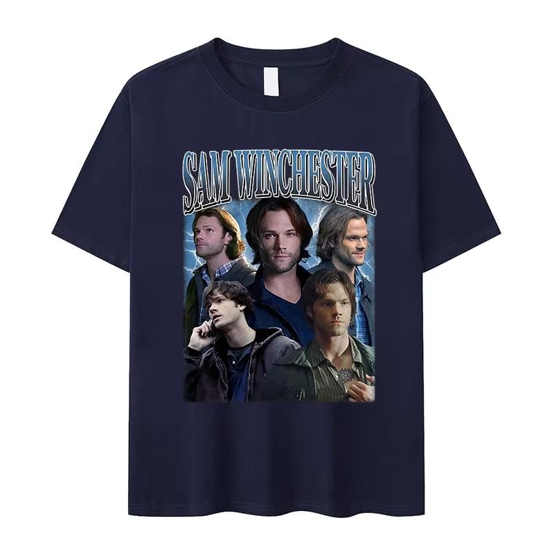 Tv Series Sam Dean Winchester Graphic T Shirts Unisexs Retro High Quality Fashion TShirt Casual Cotton Tees Streetwear