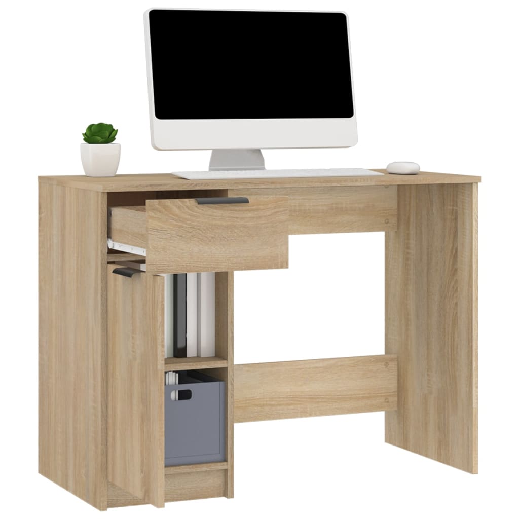 Desk Sonoma Oak Finish 100 x 50 x 75 cm Engineered Wood