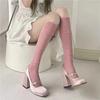 Summer Thin Breathable Mesh Knee Long Socks Mesh Stockings JK Lolita School Girls Solid Color Long Socks Women Stockings