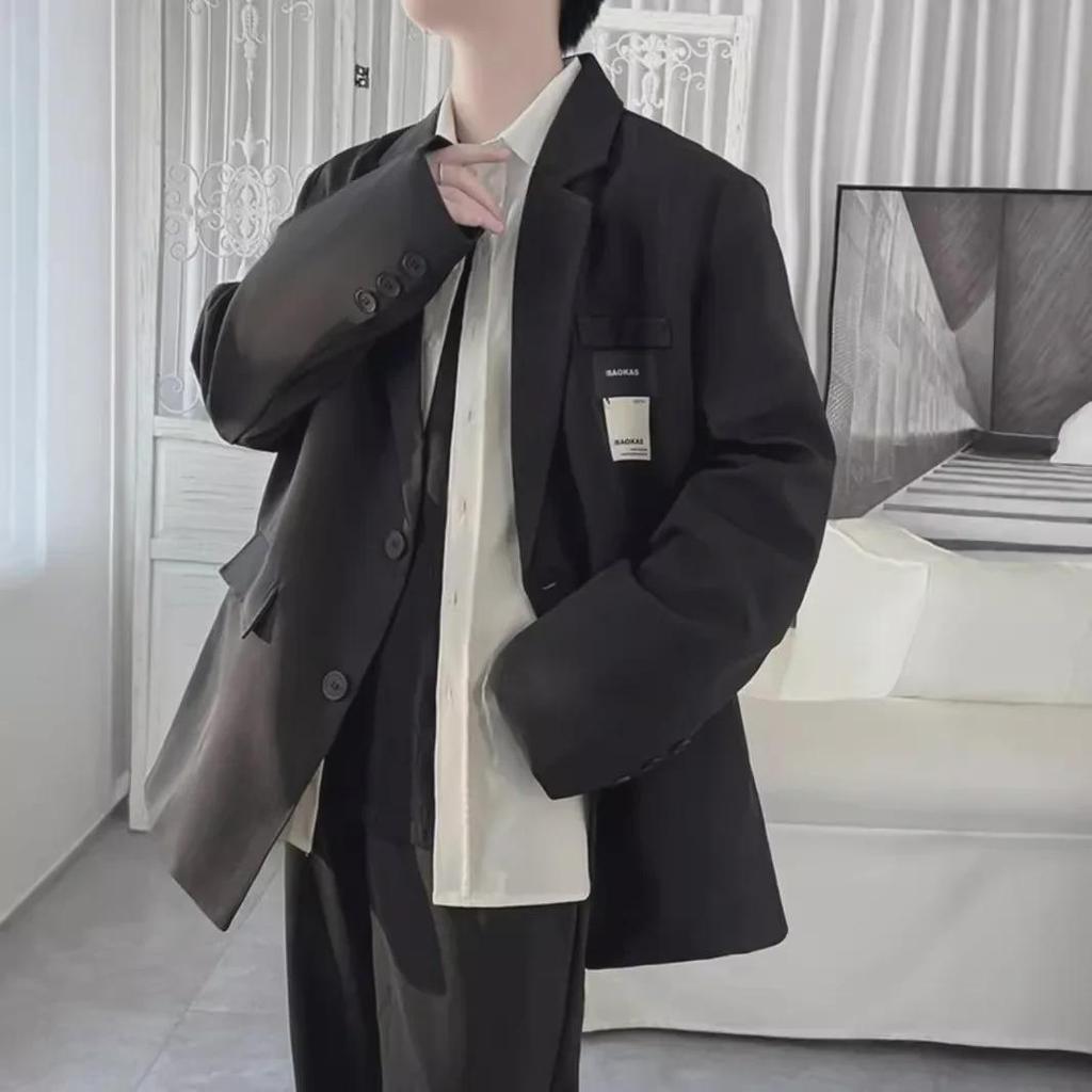 Elegant British Men's White Jacket - Autumn Stylish, Trendy, High-End Suit