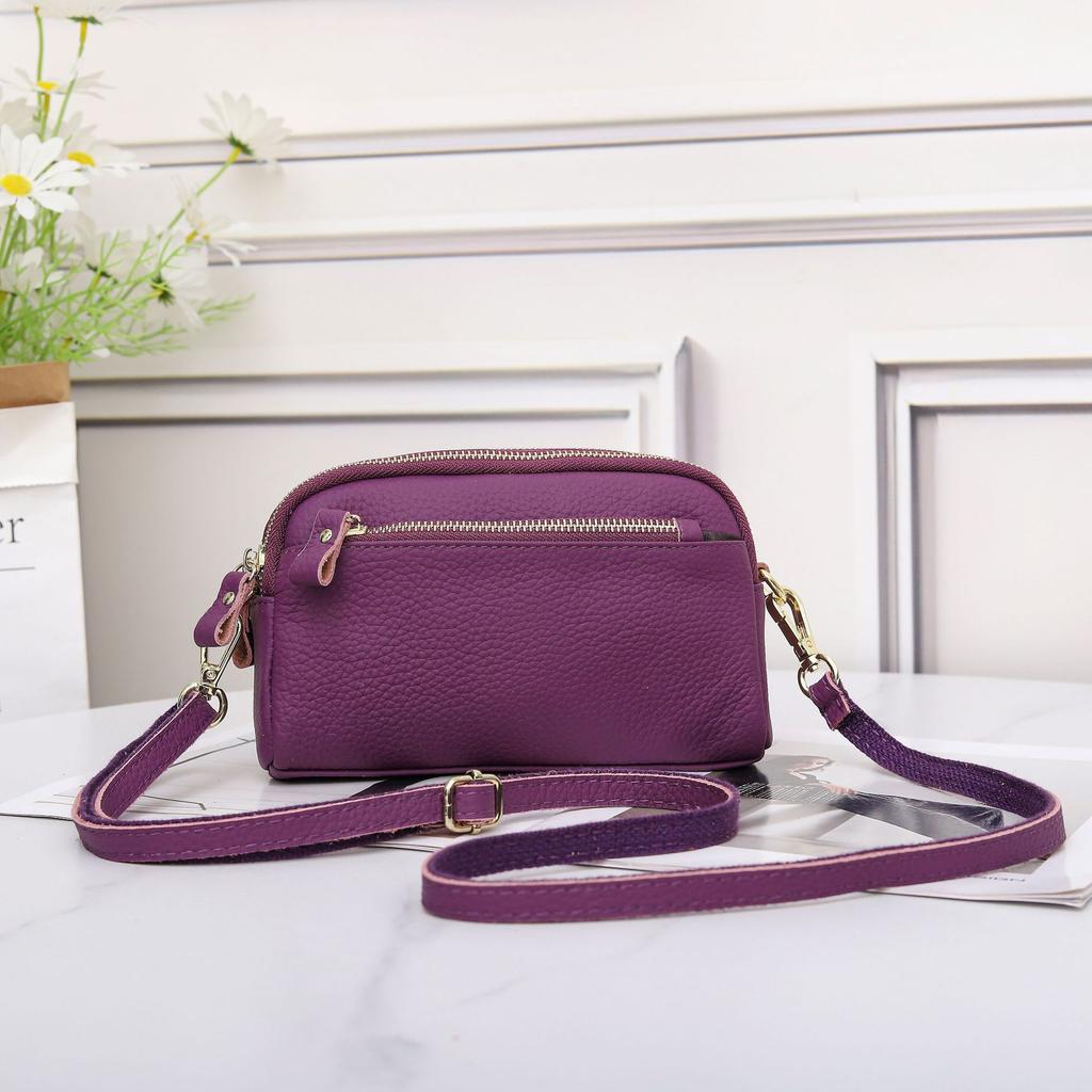 Square Bag Soft Leather, Fashionable Women's Shoulder Crossbody Practical Handbag