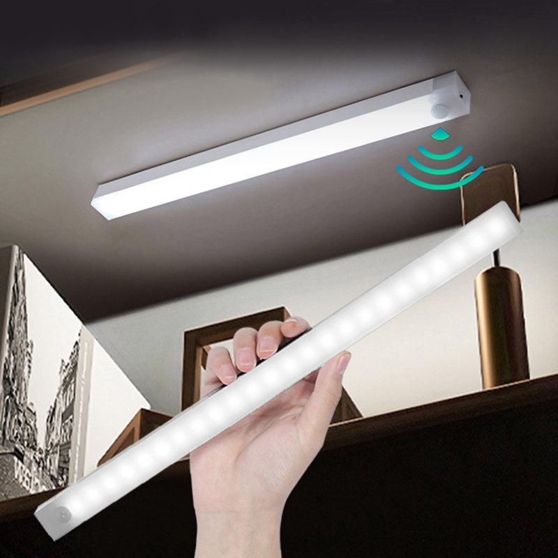 Motion Sensor Light 50/30/20cm USB Rechargeable LED Lamp Magnetic Night Light Bar Induction Cabinet Light For Closet Wardrobe