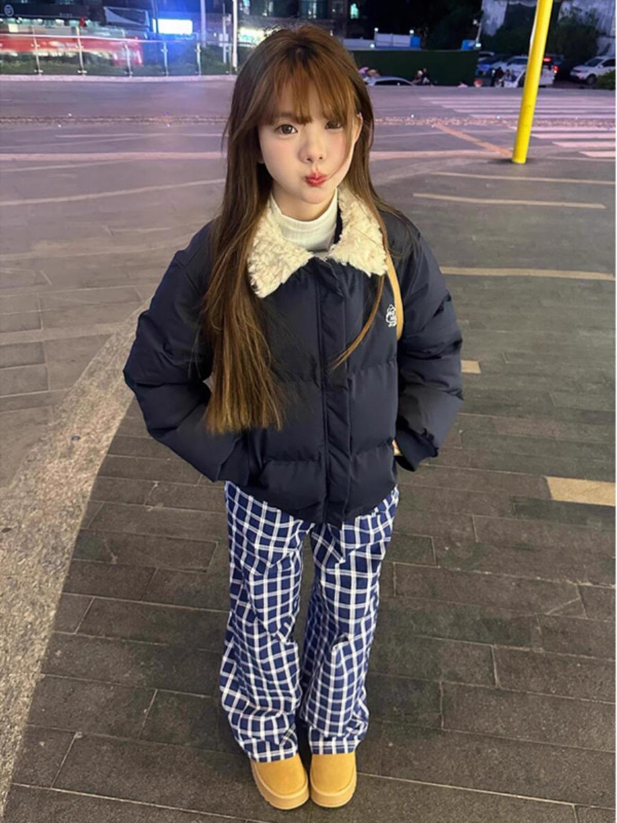 

Женская хлопковая куртка пэчворк темно-синего цвета - Свободный, теплый, универсальный дизайн для весны, осени и зимы Double Extra Large