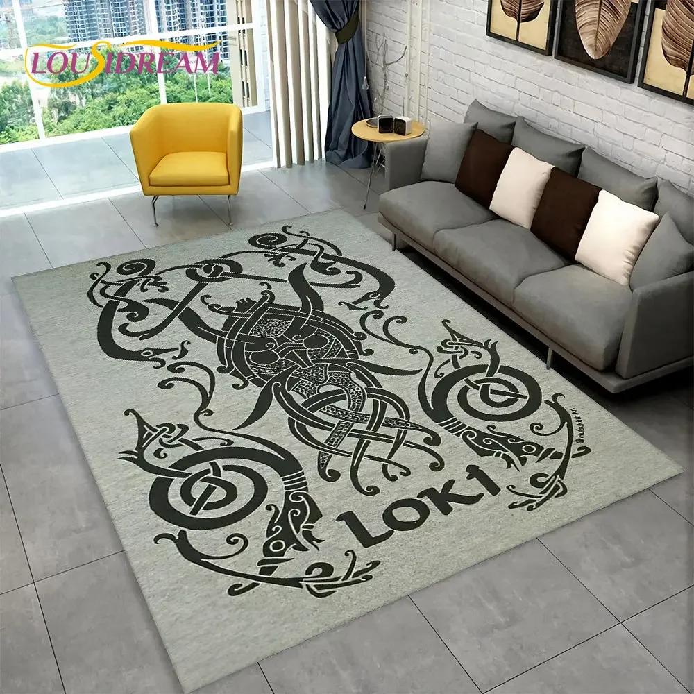 Tappeto con motivo mitologia norrena vichinga Yggdrasill e albero della vita, per soggiorno, camera da letto, divano, zerbino, antiscivolo.