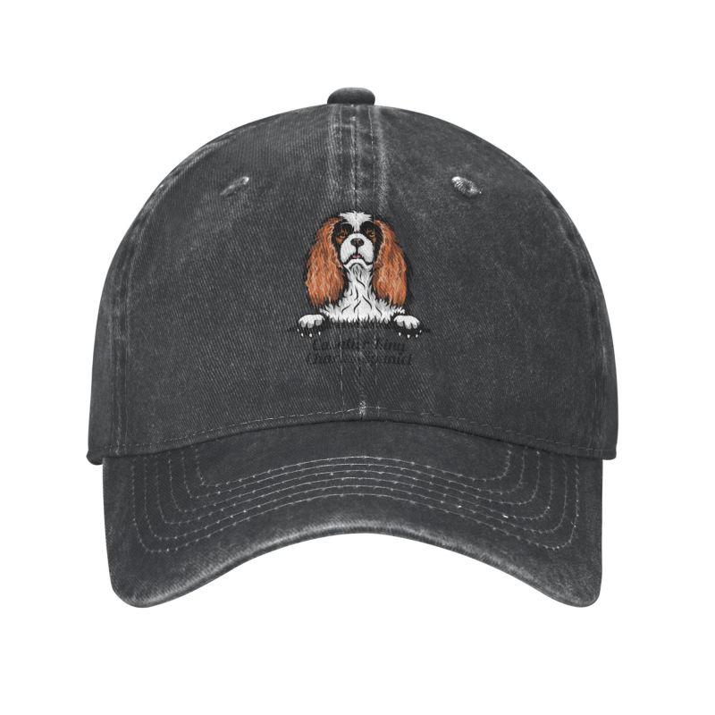 Personalized Cotton Peeking Dog Cavalier King Charles Spaniel Baseball Cap for Unisex Women Adjustable Dad Hat Sports
