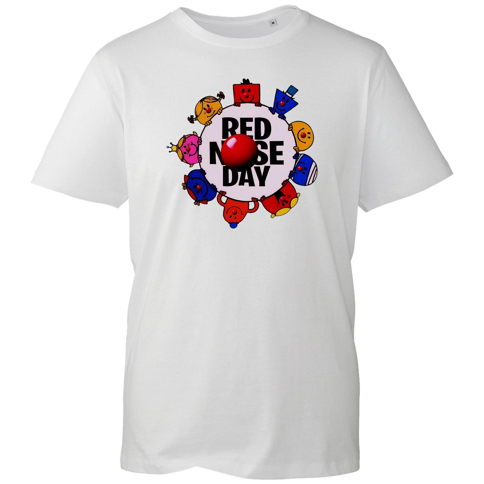 Sunshine Smiley Red Nose Day Cartoon T-Shirt Funny Charity Event Unisex Gift Tee M
