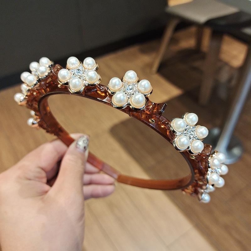 Double Layer Bands Clip Hairbands Fashion Plastic Braided Headband Punk New Knitting Womens Headwear Hair Accessories Pearl