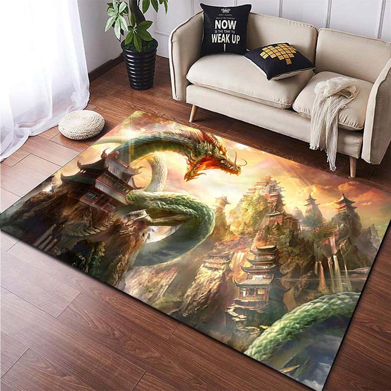 Chinese Dragon Art Printed Carpet for Living Room Large Area Rug Soft Mat E-sports Chair Carpets Alfombra Gifts Dropshopping