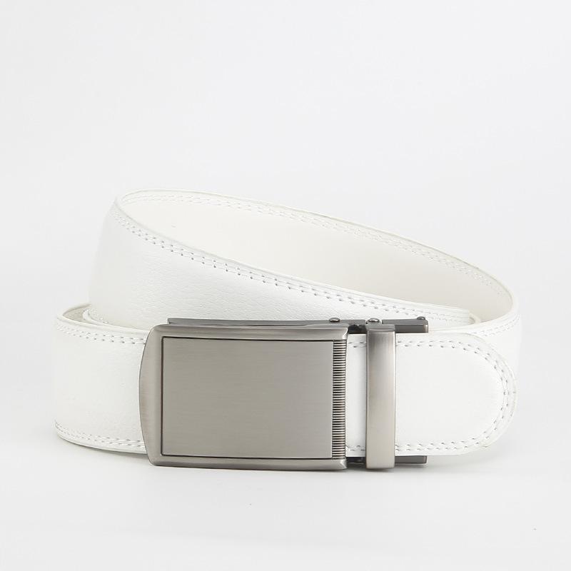 Dolly Road, Reverse Buckle Belt 3.5 Automatic Buckle Two-Layer Cowhide Belt, Men'S Leisure Belt